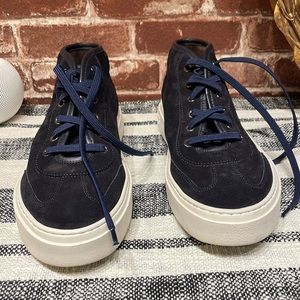 Navy blue sneakers